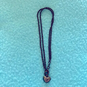 MILOR ITIALY  .925 chocolate vermeil sterling silver chain puffy heart anklet